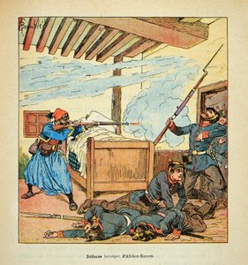 L'Armee de la Loire de Eugene Sergent ، dit Grenest ، رسمها لويس بومبليد (1862-1927) (الحرب الفرنسية الألمانية ؛ حملة 1870-1871): دفاع بطولي عن توركو علي بن قاسم من الفوج الثالث من Tirailleurs خلال القتال في جورانفيل في نوفي بواسطة تفجير لويس تشارلز