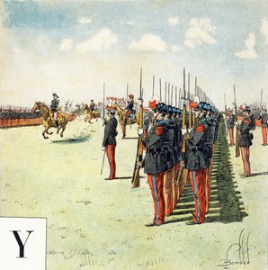 الحرف Y: طلاب المدرسة العسكرية في Saint Cyr (Saint-Cyr) ، "Je serai Soldat" (سأكون جنديًا) - الأبجدية العسكرية بواسطة تفجير لويس تشارلز