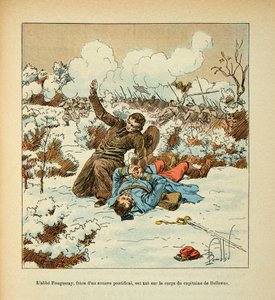 The Armee of the Loire بقلم يوجين رقيب ، ديت جرينست ، رسمها لويس بومبلد (1862-1927) (الحرب الفرنسية الألمانية ؛ حملة 1870-1871): قُتل أبي فوكراي ، شقيق الزواف البابوي ، على جثة النقيب بلفيو ، مجموعة خاصة بواسطة تفجير لويس تشارلز