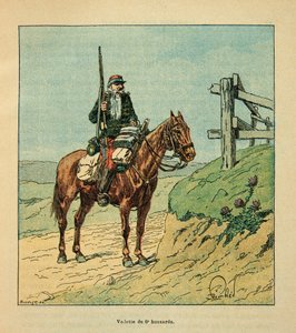 The Armee of the Loire بقلم يوجين سيرجنت ، المعروف باسم جرينست ، رسمه لويس بومبلد (1862-1927) (الحرب الفرنسية الألمانية ؛ حملة 1870-1871): نجم الفرسان السادس ، الذين شاركوا خلال معركة توري في أكتوبر 1870 ، مجموعة خاصة بواسطة تفجير لويس تشارلز