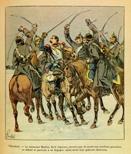 الجيش الشرقي ليوجين رقيب ، المعروف باسم جرينست ، رسمه لويس بومبلد (1862-1927) (الحرب الفرنسية الألمانية ؛ حملة 1870-1871): أثناء معركة فيليرسكسيل ، كانت البارجة مارلير التابعة للفوج الخامس محاطة بالبروسيين ، تمكنت بواسطة تفجير لويس تشارلز