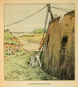 الحرب في مدغشقر - التاريخ القصصي للبعثات الفرنسية 1885-1895 بقلم هنري جالي ديت غالليشيت (1854-1922) ، رسمها لويس بومبلد (1862-1927): تسليح القوات الفرنسية لقلعة تاماتاف في عام 1895 ، مجموعة خاصة بواسطة تفجير لويس تشارلز