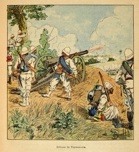 الحرب في مدغشقر - التاريخ القصصي للبعثات الفرنسية 1885-1895 بقلم هنري جالي ديت جاليشيت (1854-1922) ، رسمها لويس بومبلد (1862-1927): الدفاع عن القيصر في عام 1895 ، مجموعة خاصة بواسطة تفجير لويس تشارلز