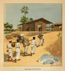 الحرب في مدغشقر - التاريخ القصصي للبعثات الفرنسية 1885-1895 بقلم هنري جالي ديت غالليشيت (1854-1922) ، مصورة بواسطة لويس بومبلد (1862-1927): مصحة أونوسي كومبا أو 19 مي سيكل ، مجموعة جزئية بواسطة تفجير لويس تشارلز