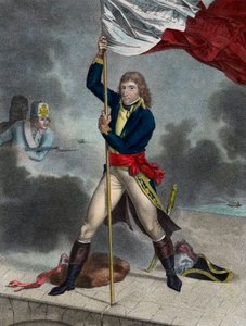 نابليون بونابرت أثناء معركة جسر أركول (أركولا) ، نوفمبر 1796 - الجنرال بونابرت رئيس الجيش الإيطالي يزرع العلم على جسر أركول في عام 1796 - نقش لويس تشارلز روت