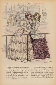 أزياء فرنسية: 1850، 2e Republique، 1850 (طباعة حجرية ملونة)