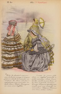 أزياء فرنسية: 1851، 2e Republique (طباعة حجرية ملونة)