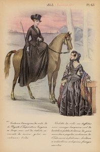 أزياء فرنسية 1853، نابليون الثالث (طباعة حجرية ملونة)