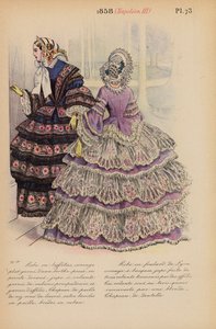 أزياء فرنسية 1858، نابليون الثالث (نقش ملون)