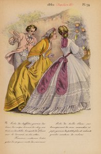 أزياء فرنسية 1860، نابليون الثالث (طباعة حجرية ملونة)