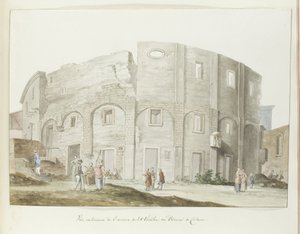 مسرح Buitenmuur van oude van Catani منظر خارجي للمسرح الصغير القديم ، أو Odeum في كاتانيا (العنوان على الكائن) رحلات في إيطاليا وصقلية ومالطا - 1778 (عنوان السلسلة) بواسطة لويس دوكروس