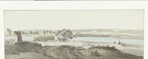 جسر Gezicht op Canosa فوق نهر Ofanto في بوليا منظر ل Pont de Canosa فوق Ofanto (Aufidus) (العنوان على الكائن) رحلة إلى إيطاليا وصقلية ومالطا - 1778 (عنوان المسلسل) بواسطة لويس دوكروس