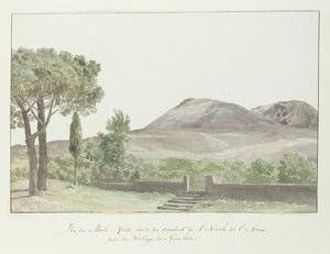 منظر لمونتو روسو في دير سان نيكولو دارينا بالقرب من بلدة نيكولوسي Vue du Monte-Rosso، prize du couvent de S. Nicolo de l
