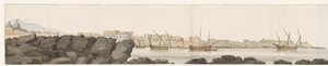 منظر لميناء كاتانيا Vue du Port de Catane (العنوان على الكائن) Voyage en Italy ، en Sicile et à Malte - 1778 (عنوان السلسلة) بواسطة لويس دوكروس