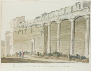 Gezicht op oude Minerva Temple op eiland Syracuse منظر لمعبد مينيرفا القديم في جزيرة سيراكيوز (العنوان على الجسم) رحلات في إيطاليا وصقلية ومالطا - 1778 (عنوان السلسلة) بواسطة لويس دوكروس