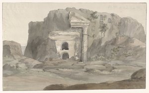 قبور بواجهة على الطراز الدوري منحوتة في الصخر بالقرب من سيراكيوز Voyage en Italy ، en Sicile et à Malte - 1778 (عنوان السلسلة) بواسطة لويس دوكروس