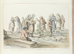 التفاوض بين مرشد المجموعة السياحية وسائقي البغال الذين يذهبون معهم إلى إتنا Dispute de Notre Antiquarie avec les muletiers qui devaient nous conduire à L
