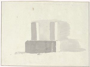 التابوت القديم الذي يعمل كحوض للشرب في Terracina Sarcophage ancien،خادم d'abreuvoir à Terracina (عنوان على القطعة) Voyage en Italie, en Sicile et à Malte - 1778 (عنوان السلسلة) بواسطة لويس دوكروس
