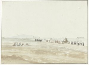 Processie in de omgeving van Cerignola موكب مغادرة Cerignola (العنوان على الكائن) رحلات في إيطاليا وصقلية ومالطا - 1778 (عنوان السلسلة) بواسطة لويس دوكروس