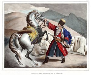 رز وشظايا أسد شيروني. في "" رحلة إلى أثينا والقسطنطينية ، أو مجموعة من الصور والمناظر والأزياء اليونانية والعثمانية المرسومة على أماكن الطبيعة والطباعة الحجرية والألوان بواسطة لويس دوبري (1789-1837) ، تلميذ ديفي بواسطة لويس دوبري