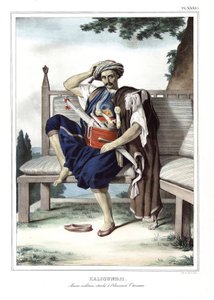 كاليونجي ، بحار عسكري ملحق بالادميروت العثماني. في "" رحلة إلى أثينا والقسطنطينية ، أو مجموعة من الصور والمناظر والأزياء اليونانية والعثمانية المرسومة على أماكن الطبيعة والطباعة الحجرية والألوان بواسطة لويس دوبري (1789-1837) ، ص بواسطة لويس دوبري