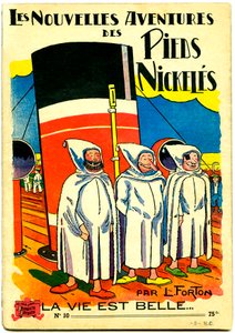 غلاف ألبوم كتاب فكاهي: Les Nouvelle Adventures des Pieds Nickeles، La vie est belle، n.10 (color litho) بواسطة لويس فورتون