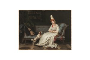 صورة إليزابيث ، ليدي ويبستر ، لاحقًا ليدي هولاند (1771-1845) ، حوالي 1795 (زيت على قماش) بواسطة لويس جوفير