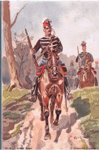 الصيادون على ظهور الخيل ، بطاقة بريدية ، 1920s