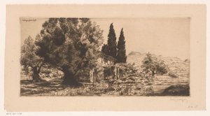 Gezicht op Les Lecques و Saint-Cyr-sur-Mer Les Lecques يونيو 1918 (العنوان على الكائن) بواسطة لويس جودفروي (بتوقيع الفنان)