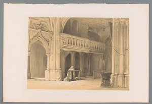 Biddende غير في Het Nonnbergklooster te سالزبورغ كنيسة دير نونينبيرج في سالتزبورغ (العنوان على الجسم) بواسطة لويس هاجي