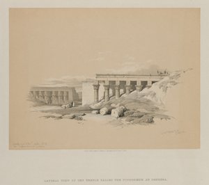 مصر والنوبة ، المجلد الثاني: منظر جانبي للمعبد المسمى Typhonoeum في Dendera ، 1848. بواسطة لويس هاجي