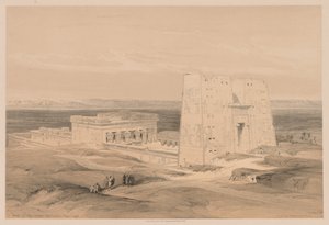 مصر والنوبة: المجلد الأول - رقم 34 ، معبد إدفو. أبولينوبوليس القديمة ، صعيد مصر ، 1838. بواسطة لويس هاجي