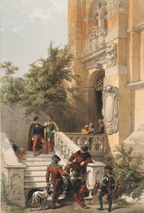 هايدلبرغ (الخدم والحاكمون على الرواق الرخامي لقلعة) ، 1850 بواسطة لويس هاجي