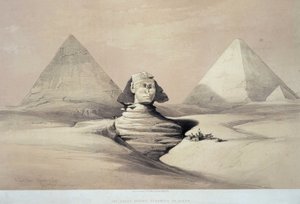 أبو الهول بالجيزة. القرن التاسع عشر (الطباعة الحجرية) بواسطة لويس هاجي