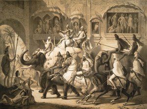 شارع في لاهور (مارس 1842) بواسطة لويس هنري دي رودر