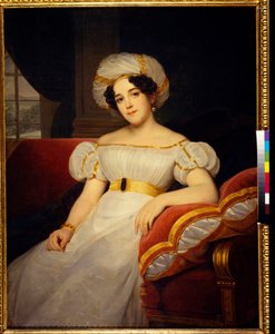 صورة للأميرة ناتاليا ستيبانوفنا غوليتسينا ، ني كونتيسة أبراكسينا (1794-1890). لوحة لويس هيرسينت (1777-1860) ، زيت على قماش بواسطة لويس هرسنت