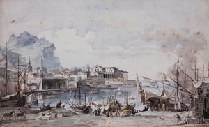 منظر لميناء باليرمو ، 1777 بواسطة لويس جان ديسبريز