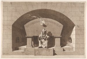 قبر مع الموت محاط بأبو الهول ، كاليفورنيا. 1779-84. بواسطة لويس جان ديسبريز