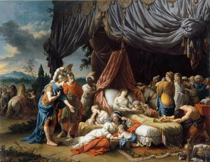 الإسكندر الأكبر و Hephaestion في فراش موت زوجة داريوس الثالث بواسطة لويس جان فرانسوا لاغرينه