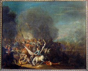 لوحة مشهد المعركة بواسطة لويس جوزيف واتو ديت واتو دي ليل (1731-1798)
