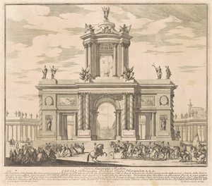 The Seconda Macchina للصين عام 1745: قوس النصر لعودة الملك تشارلز من بوربون إلى نابولي بواسطة لويس جوزيف لو لورين