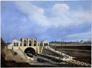 سكة حديدية من باريس إلى سان جيرمان - في “Paris en 1837” بواسطة Arnout بواسطة لويس جول أرنوت