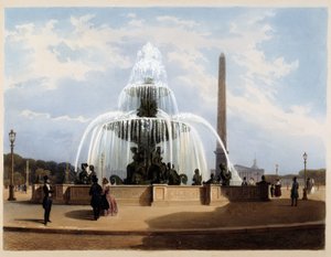 نافورة بلاس دو لا كونكورد - في "باريس إن 1837" لأرنوت بواسطة لويس جول أرنوت