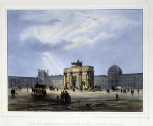 قصر التويلري وقوس النصر دو كاروسيل - في "باريس عام 1837" لأرنوت بواسطة لويس جول أرنوت