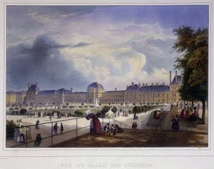 منظر لقصر التويلري - في "" Paris en 1837 "" لأرنوت بواسطة لويس جول أرنوت
