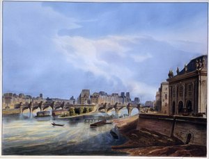 منظر لجسر نيوف - في "" Paris en 1837 "لأرنوت بواسطة لويس جول أرنوت