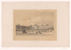 منظر لقصر لوكسمبورغ من Jardin du Luxembourg Palais du Luxembourg، Côté du Jardin (العنوان على الجسم) Gezichten in en om Paris (عنوان المسلسل) باريس (عنوان المسلسل على الكائن)