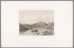 منظر لبحيرة Norsjø في Telemark Le lac du Nord à Tellemarken / Nordsjóen i Tellemarken (العنوان على الكائن) وجوه في الدول الاسكندنافية (عنوان المسلسل) Vues du Nord. نورفي (عنوان المسلسل)