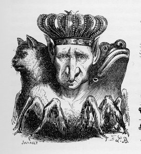 Bael - Baal - (شيطان) - Bael هو رئيس القوة الجهنمية - في "" Le dictionnaire infernal "" بواسطة Collin de Plancy - نقش بواسطة L. Breton. باريس بواسطة لويس لو بريتون