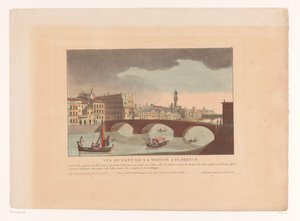 منظر لبونتي سانتا ترينيتا في فلورنسا Vue du Pont de la Trinité à Florence (العنوان على الكائن) مناظر المدينة في إيطاليا وإسبانيا ومصر (عنوان المسلسل) بواسطة جان بابتيست جنتي